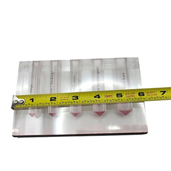 Apology Flower Talk Bud Vase By Fred Clear & Pink Acrylic Humorous Phrases - Picture 6 of 15